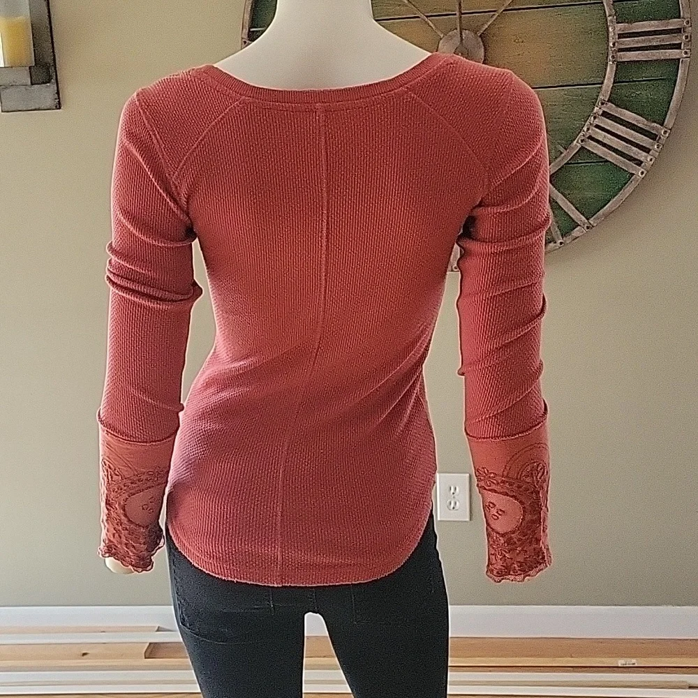Free People Rare Lovely Lady Thermal Top
